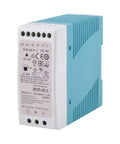 30W 5V DC DIN Rail Power Supply With 6A Output Wide Input 85 to 264 VAC Or 120 to 370 VDC Class I Division 2 Hazardous Location Auto Recovery Short Circuit Overcurrent and Overvoltage Protection For Rock Solid Global Installations, blue DIN rail unit