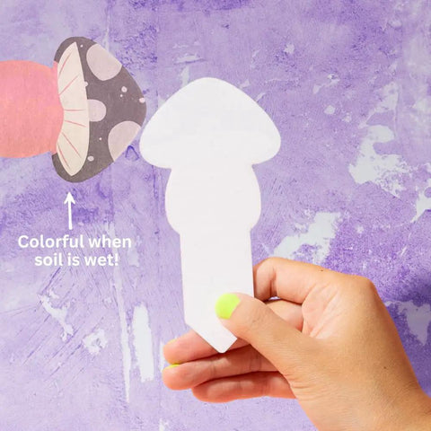 Colorful Paper Based Soil Moisture Meter For Houseplants Five Pack Never Forget To Water Easy To Use Indicator With Color Coded Levels Helps Prevent Overwatering And Keeps Your Indoor Greens Thriving At Glance. paper mushroom-shaped soil moisture indicator, hand-held