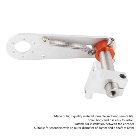 Adjustable Non Slip Aluminum Encoder Bracket For 38mm Encoders With 6mm Shaft, showing spring mechanism on aluminum body.