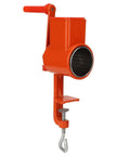 Manual Hand Crank Grain Grinder For Corn Wheat Oats Nuts And Grains Durable Aluminum Alloy Milling Machine With Table Clamp Long No Fuss Handle For Easy Cranking And Precise Milling visible, side view.