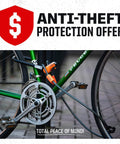 Mini U Lock With 4 Ft Security Cable on bike frame, 7mm Hardened Steel Shackle, Double Deadbolt Locking, city commuter grade security