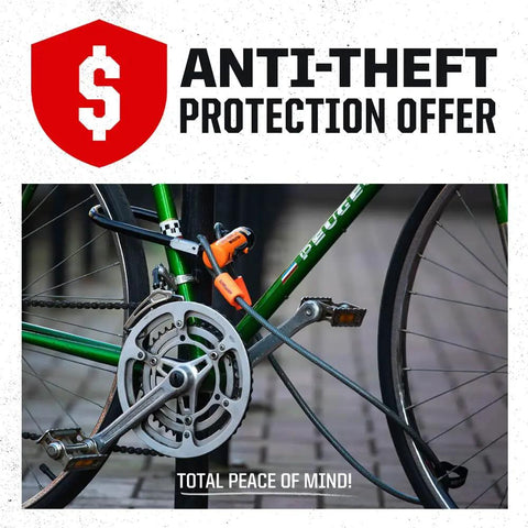 New York Fahgettaboutit Mini Bike U Lock With 18mm Hardened Shackle securing a green bike frame on city street