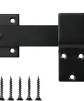 Heavy Duty 6 Inch Barn Door Flip Latch For Sliding Doors And Gates Built To Last All Metal Matte Black Lock Latch with hardware