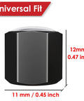 All American Flag Tire Valve Stem Caps With Rubber Seal O Ring Universal Wheel Covers For Cars SUVs Trucks Motorcycles Bicycles Airtight Heavy Duty 12 Pack Black Gray USA featuring 12mm x 11mm size illustration