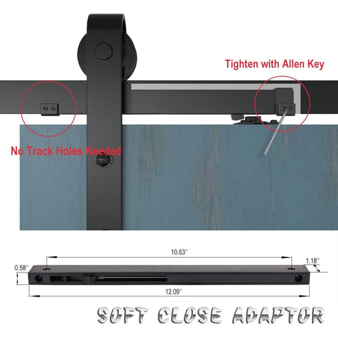 Heavy Duty Aluminum Alloy Soft Close Mechanism For DIY Sliding Barn Door Hardware DESTROYER320 with installation guide