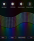 Individually Addressable LED Matrix 8x32 256 Pixel Full Color Display, 12.5in By 3.1in Flexible FPCB, WS2812B RGB 5050SMD, Ultra Bright Digital Signboard, Works With SP802E Controllers, DC5V showing colorful wave pattern