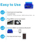 Instructions for using Bluetooth OBD2 Scanner And OBDII Diagnostic Tool Car Code Reader That Turns Off Check Engine Light.