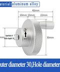 Heavy Duty Aluminum Alloy Knurled Handwheel With Smooth 30mm Outer Diameter Grip For Machine Tools And Rocker Adjustments Featuring Non Slip M4 Set Screw Fit And 6mm Bore Aperture For Precision Manual Control, silver aluminum handwheel with 6mm bore and M4 set screw