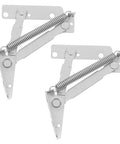 Heavy Duty 80 Degree Spring Hinges for Cabinets and Sofas, cold rolled steel, silver, 2 pack, stable support, space saving.