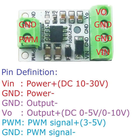 PWM To DAC Converter Module For Arduino Mega 2560 Raspberry Pi ESP32 NodeMCU 0 To 5V And 0 To 10V Output 10 To 30V Input Low Power