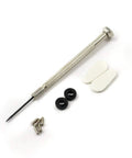 Compact Eyeglass Repair Kit With Screwdriver, 11 Piece Grab And Go Emergency Glasses Fix Kit showing screwdriver and spare parts