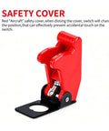 Universal Rocker Toggle Switch With Waterproof Cap 2 Pin SPST On Off Switch Rugged Metal Lever 10A 12V DC And 6A 24V DC For Cars Trucks Boats Pack Of Four Great For Marine Auto Boat Use red safety cover