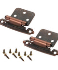 Antique Metal Cabinet Hinges Set For Overlay And Inset Doors with rustic finish and mounting screws included