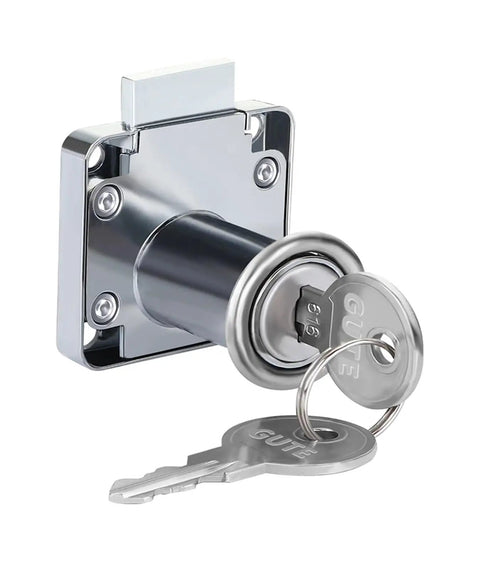 Built Tough Cylinder Drawer Lock for Cabinets and Desks Solid Security Cam Lock with Two Keys visible on white background