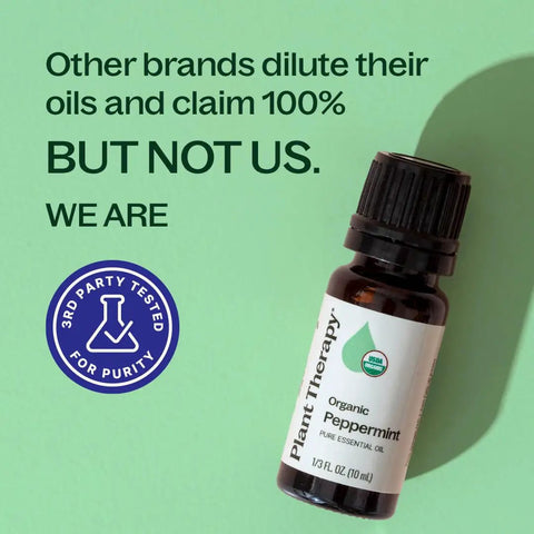 Cool Mint Peppermint Essential Oil 10 mL, 100 Percent Pure Organic, USDA Certified Organic Aromatherapy Oil For Diffuser And Muscle Relief