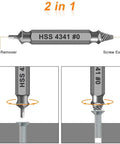 Six Piece Screw Extractor Set For Damaged And Stripped Screws Handyman Favorite showing HSS #0 removing screws