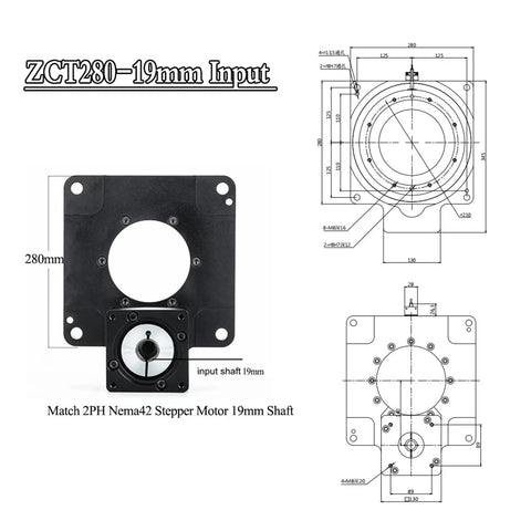 Heavy Duty Hollow Rotary Actuator Direct Cam Indexer Replacement For Cnc Cutting Tables, showing dimensions and design details.