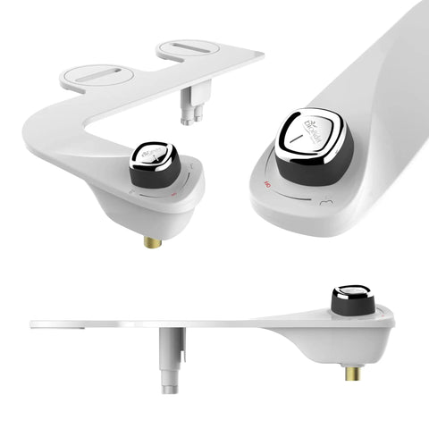 Two Pack Non Electric Bidet Attachment For Toilet With Dual Nozzles For Front And Rear Wash, Adjustable Water Pressure, Ultra Thin Design, Easy DIY Install, Cold Water Cleaning, White
