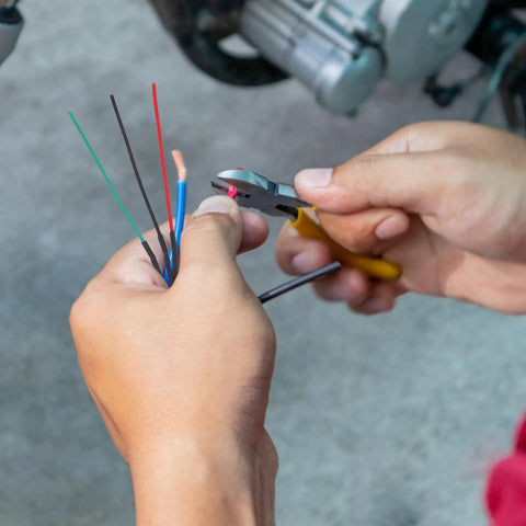 Nine Piece High Temperature Hall Sensor With Wire For Electric Vehicle Motors Industrial Grade Precision Signal Transmission Boosted Efficiency And Rapid Response In Extreme Heat Conditions, wired sensor leads being stripped