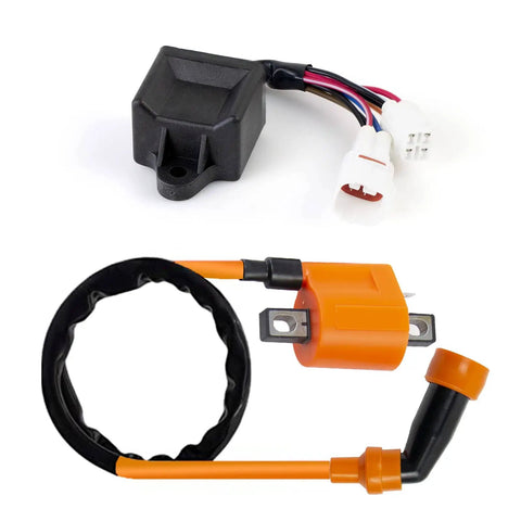 Ignition Coil CDI Box Spark Plug Kit For Timberwolf 250 YFB250 YFB250FW Bear Tracker 250 YFM250 1994 1998 1999 2000 Direct Replacement OEM 4BD855401000 For ATV Yamaha Timberwolf
