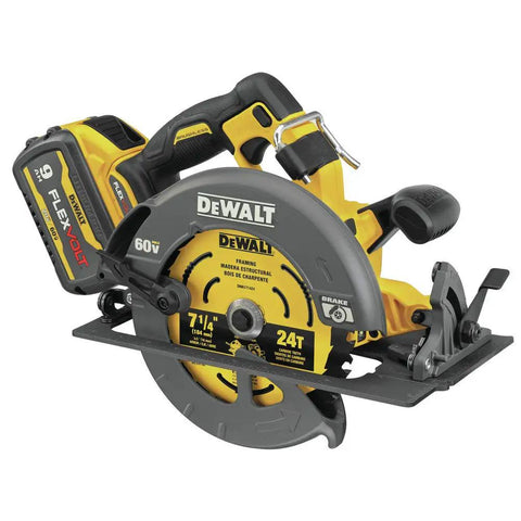 FlexVolt 60V Max Cordless Circular Saw With Brake, 7-1/4-Inch Blade, Bevel Up To 57 Degrees, Cut Depth 2-9/16-Inch