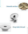 Slick Antique Stainless Steel Cabinet Knobs And Round Drawer Handles Two Pack for smooth surface with deep hole thread.