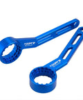 Blue Six In One Bicycle Bottom Bracket Tool For Hollowtech II And PF30, 12 And 16 Notch Wrench, CNC Machined Aluminum BB Tool