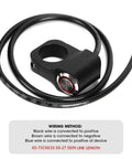 Ride Ready 12V Stainless Steel LED Spotlight Handlebar Switch for Motorcycles ATVs and Electric Bikes with Red Indicator Light 25mm Mount