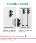 Installation method for Industrial Led Traffic Stop Light With Bright Red And Green Lenses showing wall and pole mounting options.