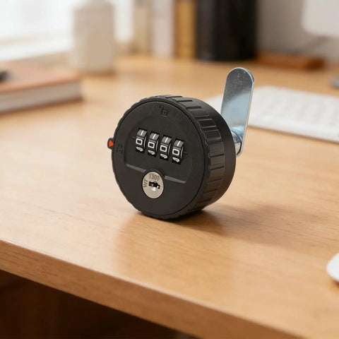 Drawer Combination Lock With Key And Password Code For File Cabinets And Storage Doors 30mm Black Cam Lock