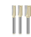 Top Tier 1/4 And 1/2 Inch Shank Slotting Cleaning Bottom Router Bit Set For Precision Woodworking Grooving And Surface Planing Projects That Need Serious Power And Flawless Fits Every Time with three carbide bits.