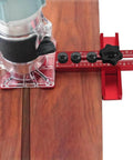 Pro-Grade Aluminum Router Milling Groove Bracket With Base, Adjustable Circle Cutting Jig for woodworking, installed on wood
