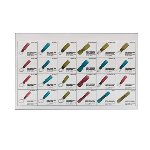 Huge 240Pc Heat Shrink Splice Terminal Kit With Crimp Ring And Spade Connectors In Red Blue Yellow Colors For 22-10AWG Wire Wiring Projects, assorted terminals