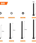 M3 Hex Socket Head Cap Screws Set With Nuts And Washers, 400 Piece Kit In 5 Lengths 30mm 35mm 40mm 45mm 50mm shown with sizes