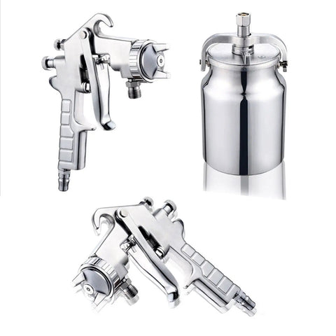 Professional 1000ml Pneumatic Spray Gun With Big Iron Hopper And Precision 1.8mm Tip showing metal spray gun and iron hopper.