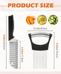 Crinkle cutter knife and fries cutter set; two pieces, black rubber handle, stainless steel blades.