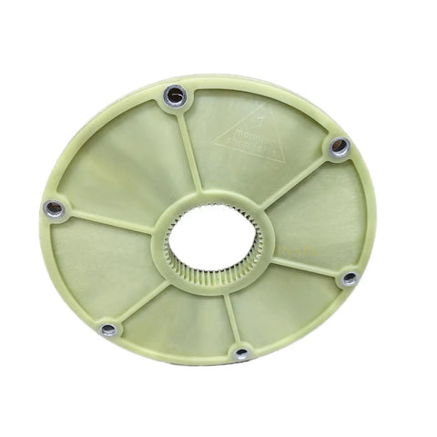 Premium Green Plastic Flywheel Flange For Genie Lift S40 And S45 Heavy Duty Flex Plate Replacement 33024GT top view with mount holes
