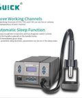 Pro Grade Hot Air Desoldering Station With Digital Display for Chip and PCB SMD Rework showing control panel and nozzle
