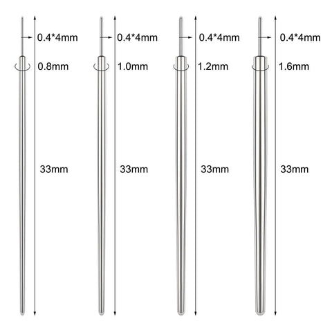 4 Piece Surgical Steel Piercing Insertion Kit With 16G 18G 20G Tapers Threadless Internal Thread And External Thread Options