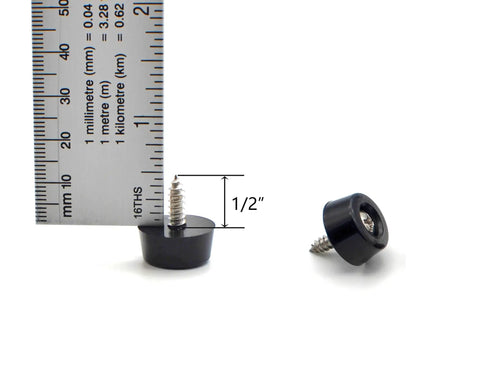 Heavy Duty Rock Solid Screw On Rubber Feet For Cutting Boards And Kitchen Setup Non Slip Table Leg Caps Stabilizer Bumpers Quick Fix Anti Slide 8 Screw Fit 100 Pack Smooth Surface measuring 1/2 inch