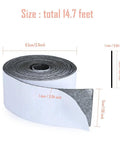 Self Adhesive Polyester Felt Tape 1.96 Inch Wide By 0.04 Inch Thick And 14.7 Feet Long Black roll with dimensions shown