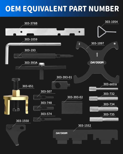 Camshaft Locking Tool Kit 18 PC Set For Ford EcoBoost Duratec And Mazda Engines Timing Belt Or Chain Removal Tools Set