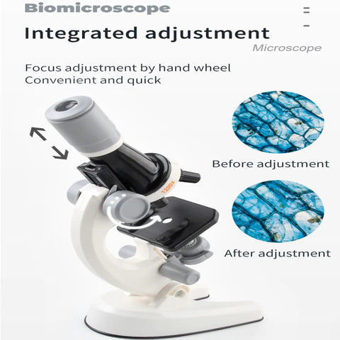 Kid Friendly Microscope For Classroom And Home Science Lab 100X To 1200X High Power Biological Microscope focus adjustment feature