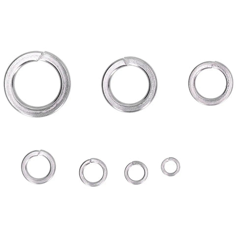 150 Piece Spring Lock Washers Kit A2 70 Stainless Steel Marine Grade Split Square Washers For Automotive DIY Construction Engineering And Home Repair Projects M3 To M5 assorted sizes