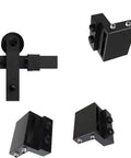 2 Pack Barn Door Stopper For Sliding Barn Door Flat Track Aluminium Alloy With Powder Coated Black Finish, multiple angles view