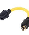 L14-30P To L6-30R Twist Lock Power Cord Adapter 240V 30A ETL Listed Copper Wire with yellow cord and black plugs