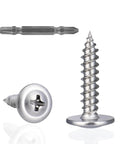 Rock Solid 150 Piece Set Of Heavy Duty Eight By One Inch Phillips Truss Head Stainless Steel Self Tapping Fasteners on white background