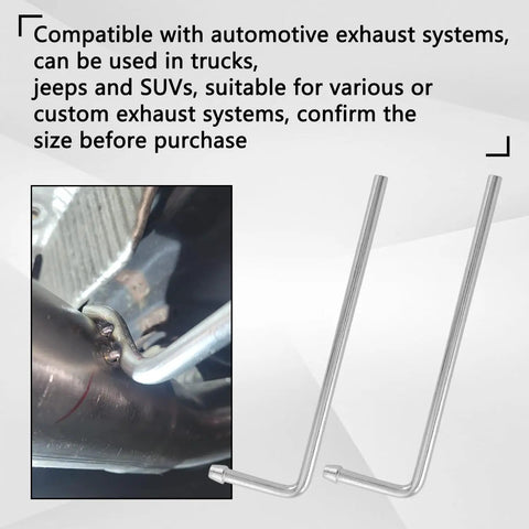 Exhaust Hanger Rods 9.5 Inch Long 90 Degree Bent Weld On Steel 2 Piece Set 3/8 Inch Thick Zinc Plated Mounts in car system