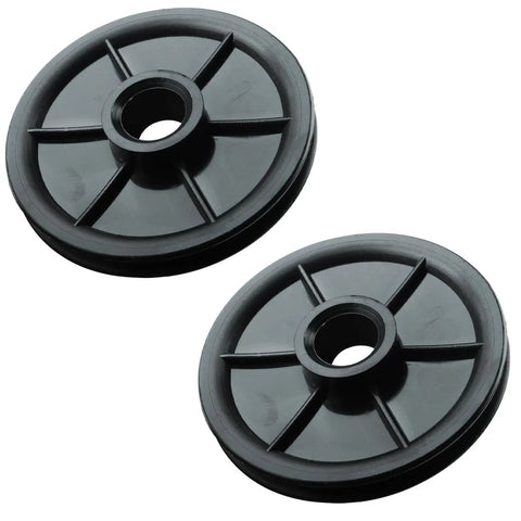 Heavy Duty Garage Door Idler Pulley Replacement For Chamberlain Liftmaster Square Rail Openers, two black pulleys, model 144C56.