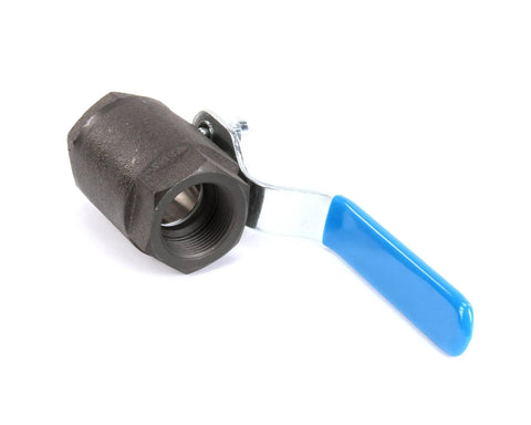 Beefy Ball Valve One And A Quarter Inch With Locking Handle OEM Replacement Part For Commercial Fryers shown from side angle